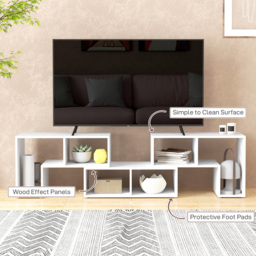 HOMCOM 6 Shelf White TV Unit - Size: 44 x 30.5 x 180cm - Wilko - thumbnail 7