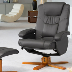 Artemis Home Severn Grey Massage and Heat Swivel Recliner Chair with Footstool - Size: Single - Wilko - thumbnail 4
