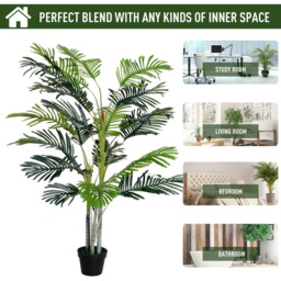 Outsunny Tropical Palm Tree Artificial Plant In Pot 5ft - Multi - Wilko - thumbnail 6