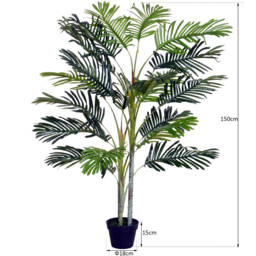 Outsunny Tropical Palm Tree Artificial Plant In Pot 5ft - Multi - Wilko - thumbnail 4