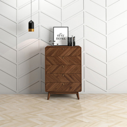 Kudl LV44 5 Drawer Columbian Walnut Chest of Drawers - Brown - Wilko - thumbnail 6