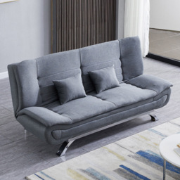 Living and Home 2 Seater Grey Linen Fabric Sofa Bed - Wilko - thumbnail 5