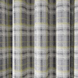 Helena Springfield Harriet Woven Lined Chartreuse and Grey Curtains 229 x 183cm - Size: W 229 x D 183cm - Chartreuse/Grey - Wilko - thumbnail 4