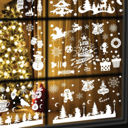 Walplus White Christmas Merry Wonderland Double-Sided Window Stickers 163 Piece - Size: 0.2 x 30 x 55cm - Wilko - thumbnail 1