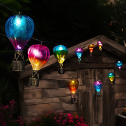 Garden Mile 10 Pack Multicolour Hot Air Balloon Solar LED String Light - Size: 15 x 470 x 15cm - Wilko - thumbnail 1