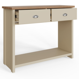 GFW Lancaster 2 Drawer Cream Console Table - Size: 35 x 97 x 76cm - Wilko - thumbnail 5