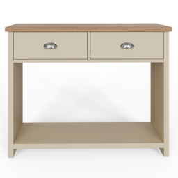 GFW Lancaster 2 Drawer Cream Console Table - Size: 35 x 97 x 76cm - Wilko - thumbnail 3
