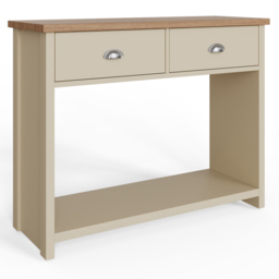 GFW Lancaster 2 Drawer Cream Console Table - Size: 35 x 97 x 76cm - Wilko - thumbnail 4