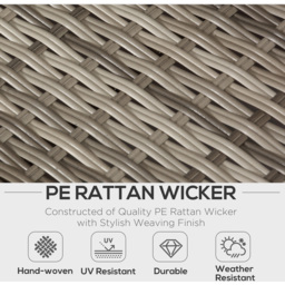 Outsunny 5-Seater Light Grey Rattan Outdoor Corner Sofa Set - Size: 5 Seater - Wilko - thumbnail 5