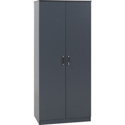 Seconique Dakota 2 Door Dark Grey Wardrobe - Size: 175 x 75 x 48cm - Wilko - thumbnail 3