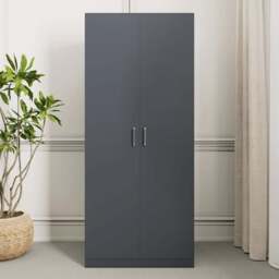 Seconique Dakota 2 Door Dark Grey Wardrobe - Size: 175 x 75 x 48cm - Wilko - thumbnail 1