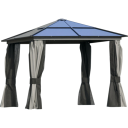 Outsunny 3 x 3m Black Aluminium Frame Hardtop Gazebo - Wilko - thumbnail 3