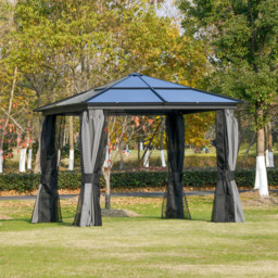 Outsunny 3 x 3m Black Aluminium Frame Hardtop Gazebo - Wilko - thumbnail 5