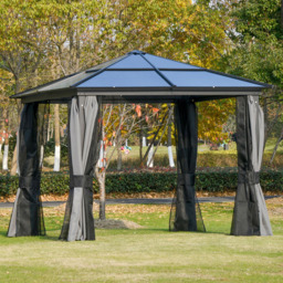 Outsunny 3 x 3m Black Aluminium Frame Hardtop Gazebo - Wilko