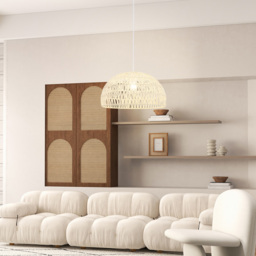 Costway Beige Dome Paper Ceiling Pendant Light - Size: 47 x 47 x 31cm - Cream - Wilko - thumbnail 3