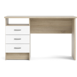 Florence Function Plus 3 Drawer Desk White and Oak - Size: 48 x 120 x 72cm - Furniture to Go - Wilko - thumbnail 4