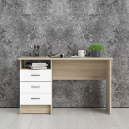 Florence Function Plus 3 Drawer Desk White and Oak - Size: 48 x 120 x 72cm - Furniture to Go - Wilko - thumbnail 7