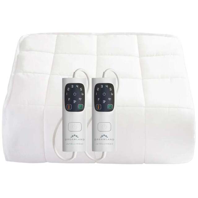 Dreamland King Size Dual Control Heated Mattress Protector - White - Wilko - image 1