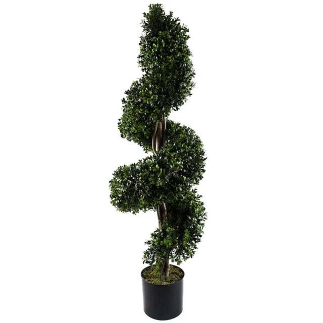 Leaf Artificial Spiral Buxus Topiary Tree 120cm - Size: 120 x 40 x 40cm - Green - Wilko - image 1