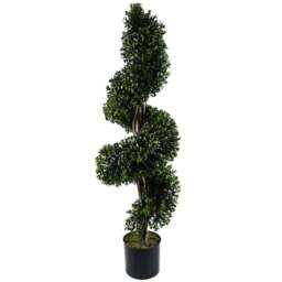 Leaf Artificial Spiral Buxus Topiary Tree 120cm - Size: 120 x 40 x 40cm - Green - Wilko - thumbnail 1