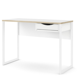 Florence Function Plus Single Drawer Desk White and Oak Trim - Size: 48 x 110 x 76cm - Furniture to Go - Wilko - thumbnail 4