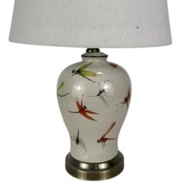 Acacia Home Dragonfly Pattern Ceramic Table Lamp with Shade 37cm - Size: 37 x 16 x 16cm - Multi - Wilko - thumbnail 4
