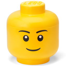 LEGO Boy Face large Storage Head - Size: 24 x 24 x 27.1cm - Yellow - Wilko - thumbnail 3