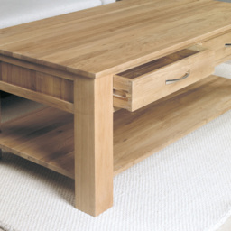 Baumhaus Mobel 4 Drawer Oak Coffee Table - Brown - Wilko - thumbnail 3