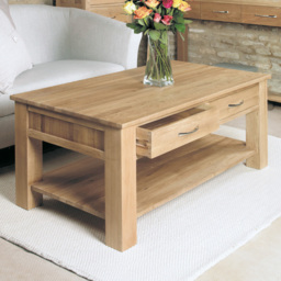 Baumhaus Mobel 4 Drawer Oak Coffee Table - Brown - Wilko - thumbnail 4