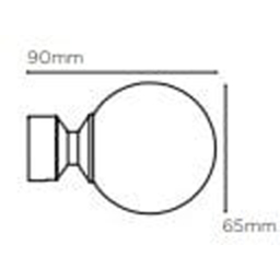 New Edge Blinds 100cm Fixed Length Antique Brass Eyelet Metal Curtain Pole Set with Sphere Finial - Wilko - thumbnail 5