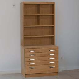 R White Cabinets 5 Drawer 6 Shelf A2 Plan Brown Chest of Drawers with Hutch - Wilko - thumbnail 1