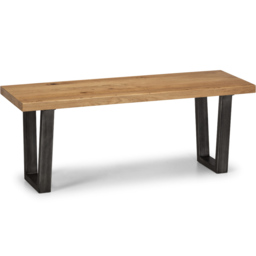 Julian Bowen Brooklyn 2 Seater Oak Dining Bench - Size: 40 x 120 x 45cm - Brown - Wilko - thumbnail 3