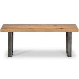 Julian Bowen Brooklyn 2 Seater Oak Dining Bench - Size: 40 x 120 x 45cm - Brown - Wilko - thumbnail 6