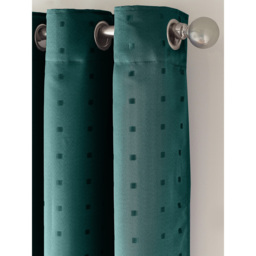 Alan Symonds Madison Teal Ring Top Curtain 229 x 183cm - Size: W 229 x D 183cm - Green - Wilko - thumbnail 7