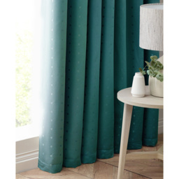 Alan Symonds Madison Teal Ring Top Curtain 229 x 183cm - Size: W 229 x D 183cm - Green - Wilko - thumbnail 4