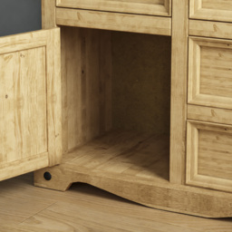 Vida Designs Corona Single Door 4 Drawer Pine Small Sideboard - Size: 40 x 86 x 76cm - Brown - Wilko - thumbnail 6
