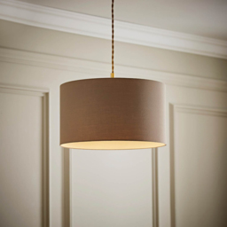 ValueLights Reni Taupe Fabric Medium Drum Ceiling Lamp Shade - Size: 20 x 35 x 35cm - Wilko - thumbnail 3