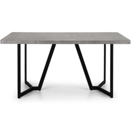 Julian Bowen Miller 6 Seater Concrete Dining Table - Grey - Wilko - thumbnail 4