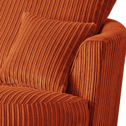 Luxor Orange Jumbo Cord Swivel Chair - Size: Single - Wilko - thumbnail 6