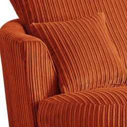 Luxor Orange Jumbo Cord Swivel Chair - Size: Single - Wilko - thumbnail 5