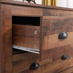 FurnitureHMD 4 Drawer Industrial Style Wooden Chest of Drawers - Brown - Wilko - thumbnail 5