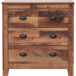 FurnitureHMD 4 Drawer Industrial Style Wooden Chest of Drawers - Brown - Wilko - thumbnail 4
