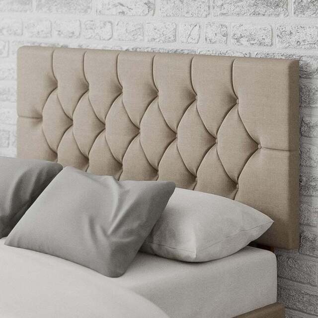 Aspire Furniture Olivier Double Natural Eire Linen Headboard - Cream - Aspire Beds - Wilko - image 1