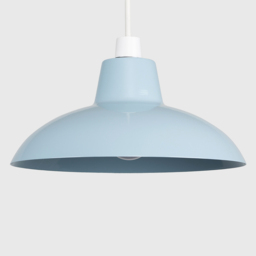 ValueLights Civic Metro Style Corn Flower Blue Metal Retro Pendant Light Shade - Size: 12 x 28.8 x 28.8cm - Wilko - thumbnail 4