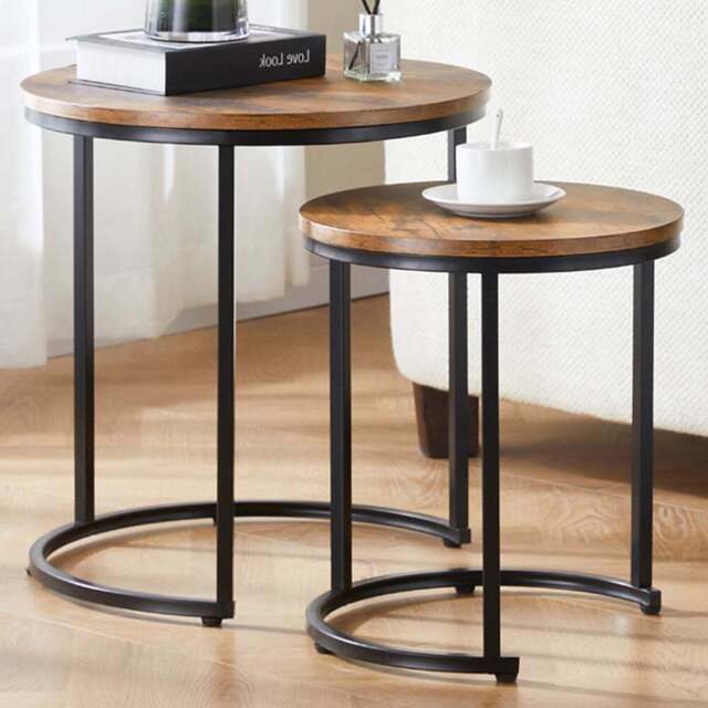 Vida Designs Brooklyn Dark Wood Nest of Tables Set of 2 - Wilko - image 1