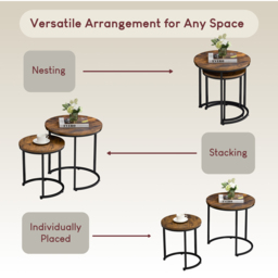 Vida Designs Brooklyn Dark Wood Nest of Tables Set of 2 - Wilko - thumbnail 7
