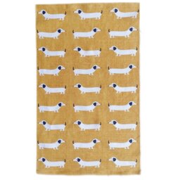 Dachshund Printed Rug - Mustard - Wilko - thumbnail 1