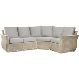 Desser Corsica 5 Seater Natural Rattan Biscuit Fabric Corner Sofa - Cream - Wilko - thumbnail 3