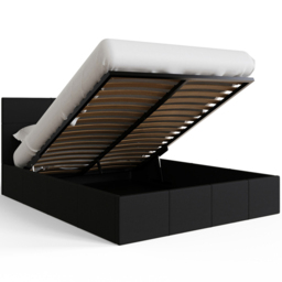 GFW Double Black Faux Leather End Lift Ottoman Bed with Memory Pocket Spring Mattress - Wilko - thumbnail 6