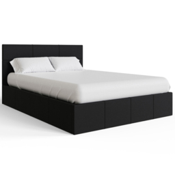 GFW Double Black Faux Leather End Lift Ottoman Bed with Memory Pocket Spring Mattress - Wilko - thumbnail 4